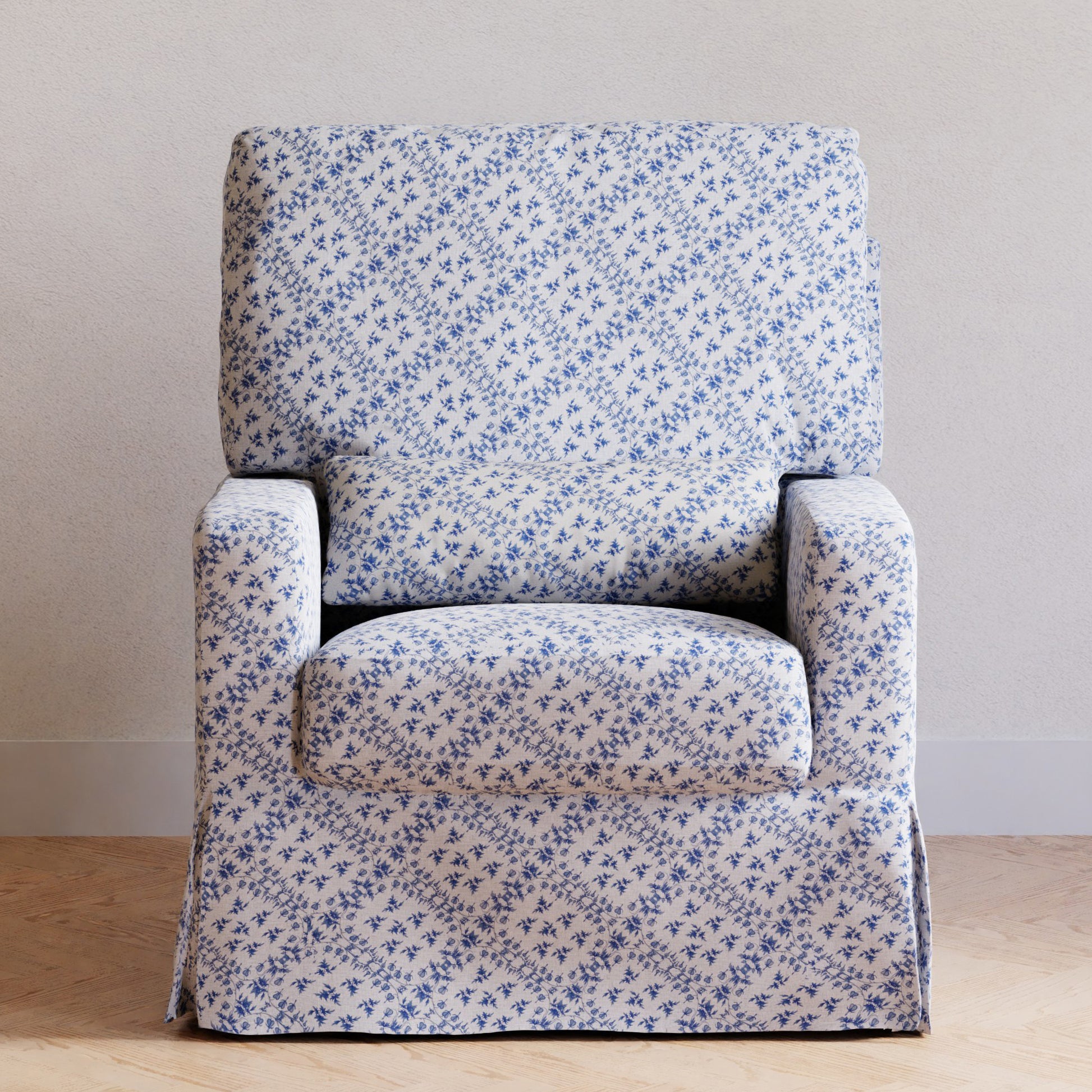 M21787BLT,Namesake,Sarah Flint x Namesake Crawford Swivel Glider in Blue Lattice Performance Eco-Weave