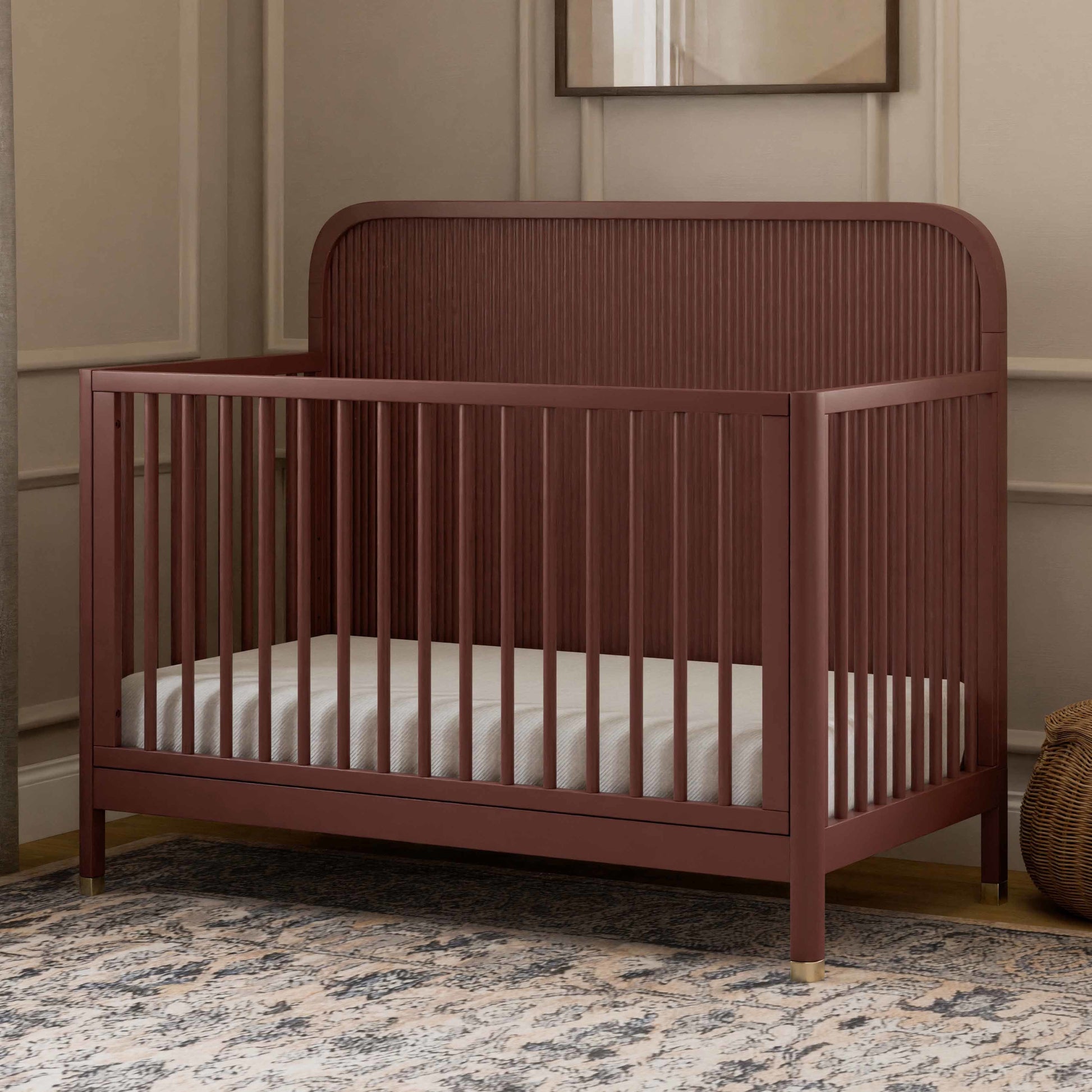 M26701CR,Namesake,Brimsley Tambour 4-in-1 Convertible Crib in Crimson