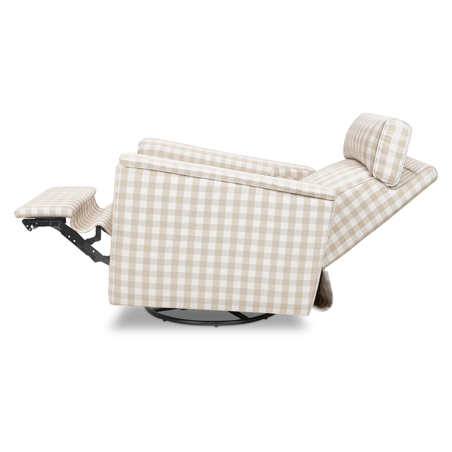 M17183TGH,Namesake,Willa Deluxe Power Glider Recliner w/Heat&Massage in Tan Gingham