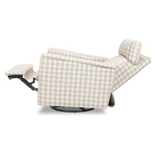 M17183TGH,Namesake,Willa Deluxe Power Glider Recliner w/Heat&Massage in Tan Gingham