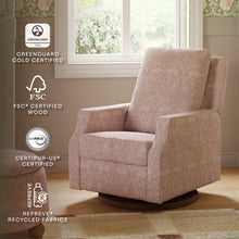 M22287PBRRDB,Namesake,Crewe Recliner and Swivel Glider in Pure Brer Rabbit in Rose w/Dark Wood Base