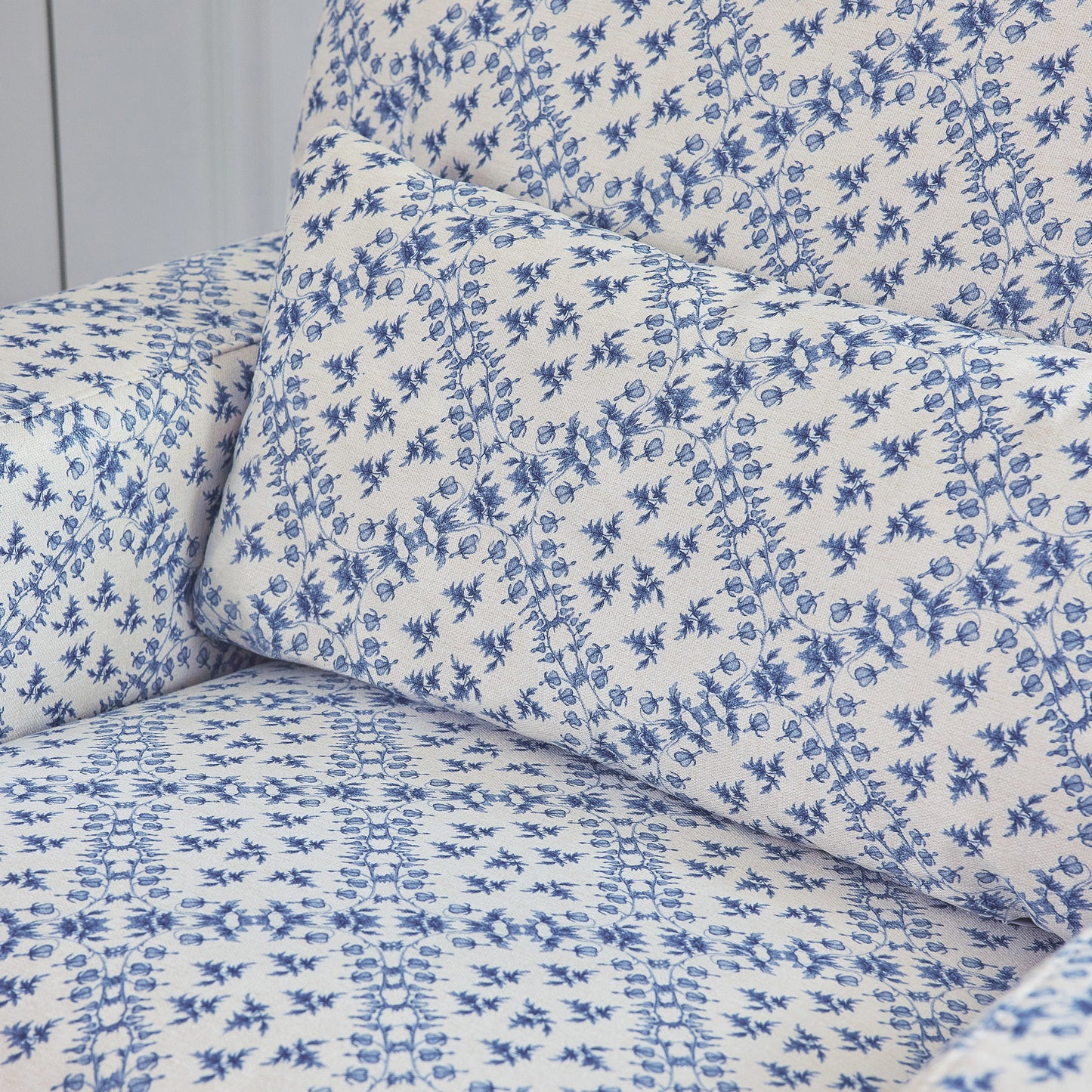 M21787BLT,Namesake,Sarah Flint x Namesake Crawford Swivel Glider in Blue Lattice Performance Eco-Weave
