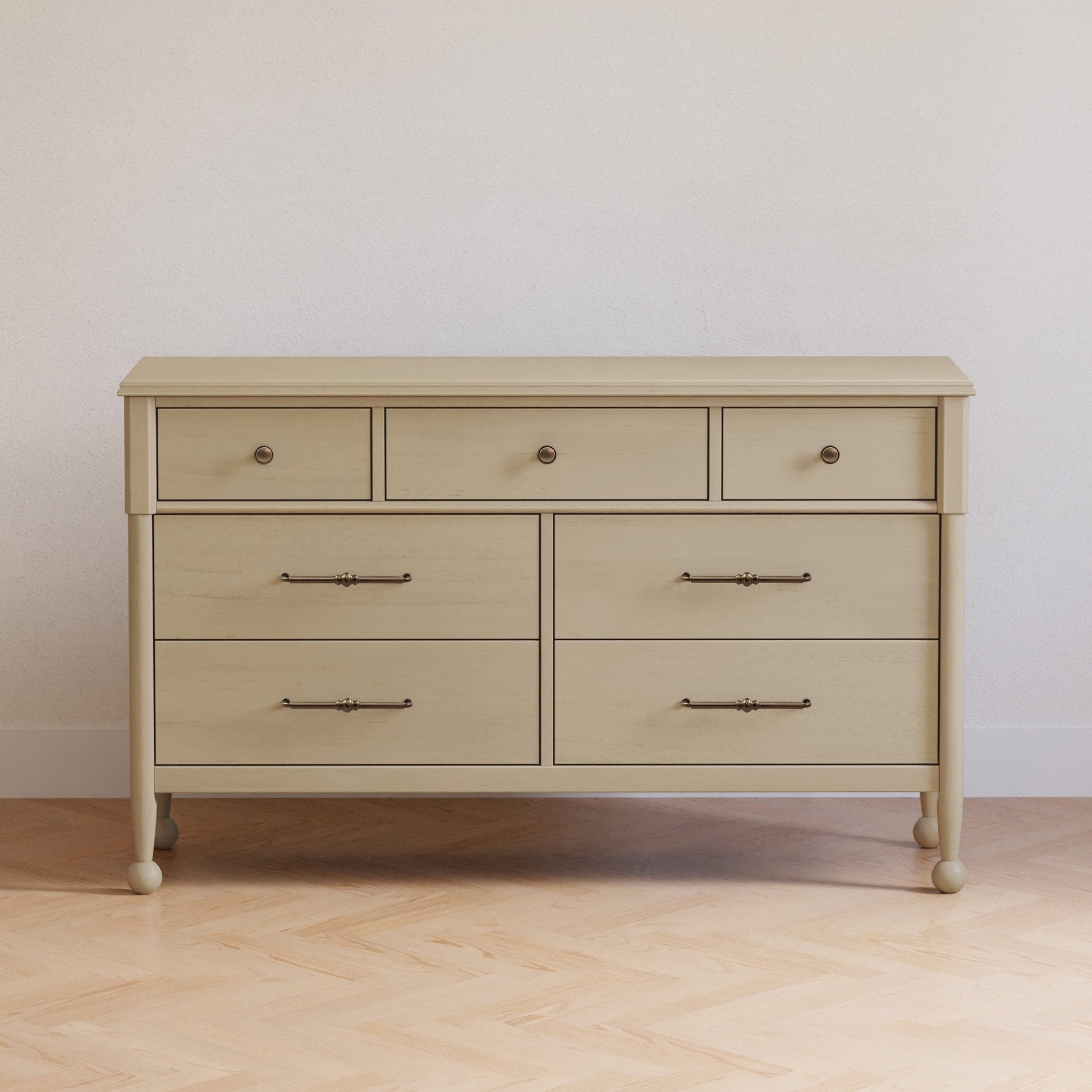 M31416WP,Namesake,Alouette 7-Drawer Assembled Dresser in Washed Pine