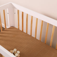 T29536BTS,Babyletto,Burnt Sienna Muslin Mini Crib Sheet in GOTS Certified Organic Cotton