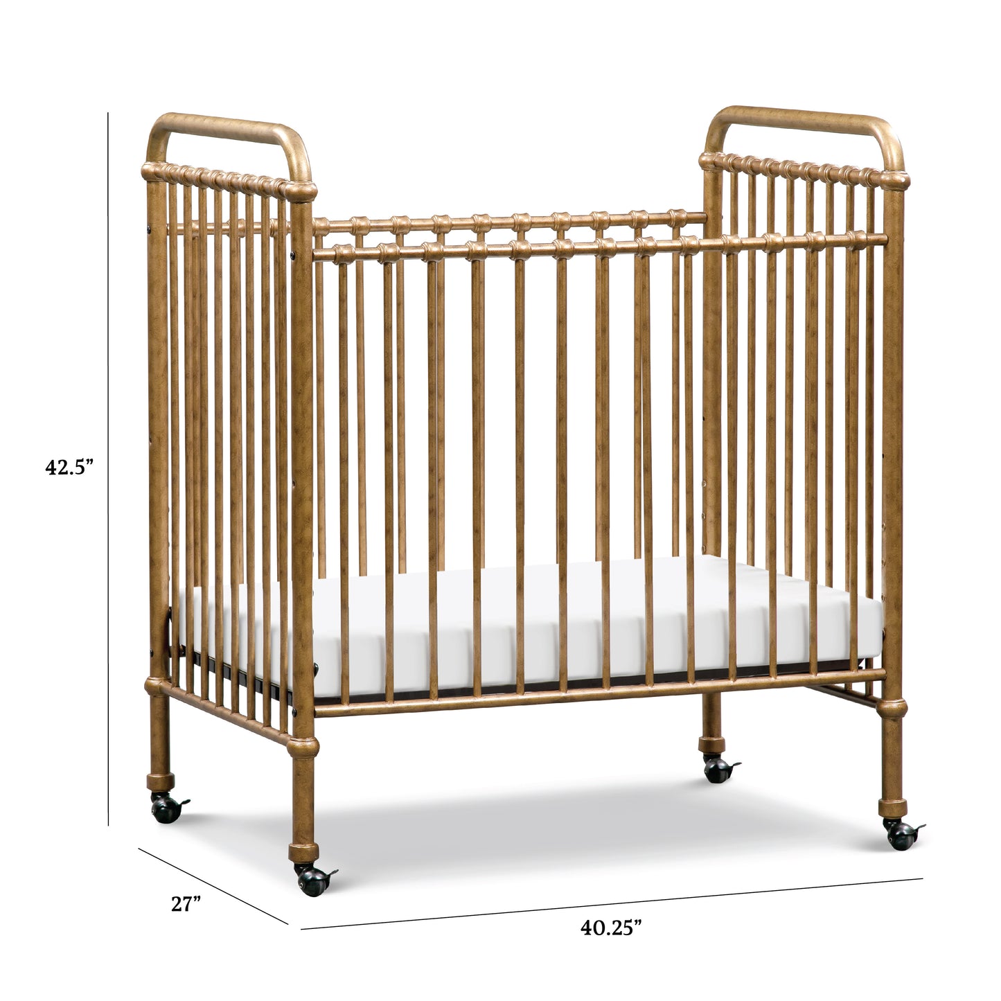 M15598VG,Namesake,Abigail 3-in-1 Convertible Mini Crib in Vintage Gold