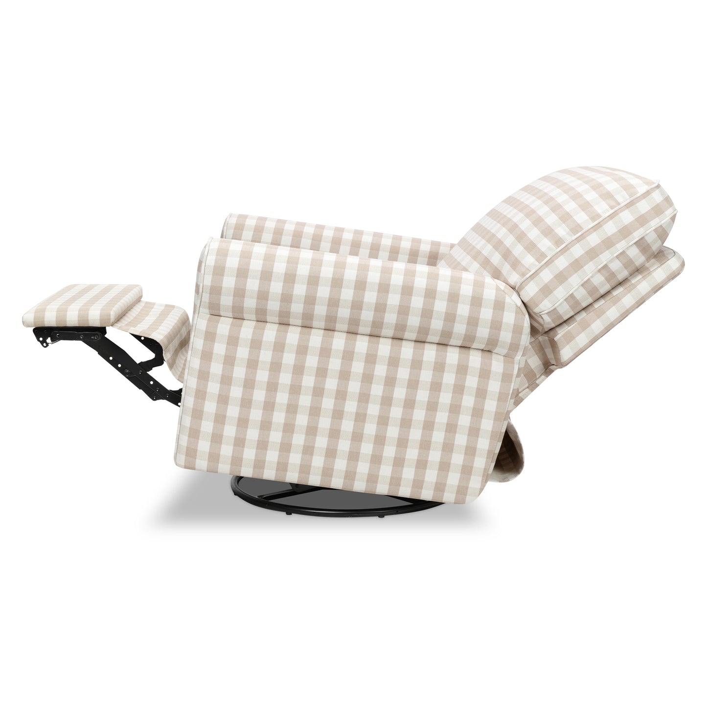 B17787TGH,Monogram by Namesake,Monroe Pillowback Power Recliner in Tan Gingham