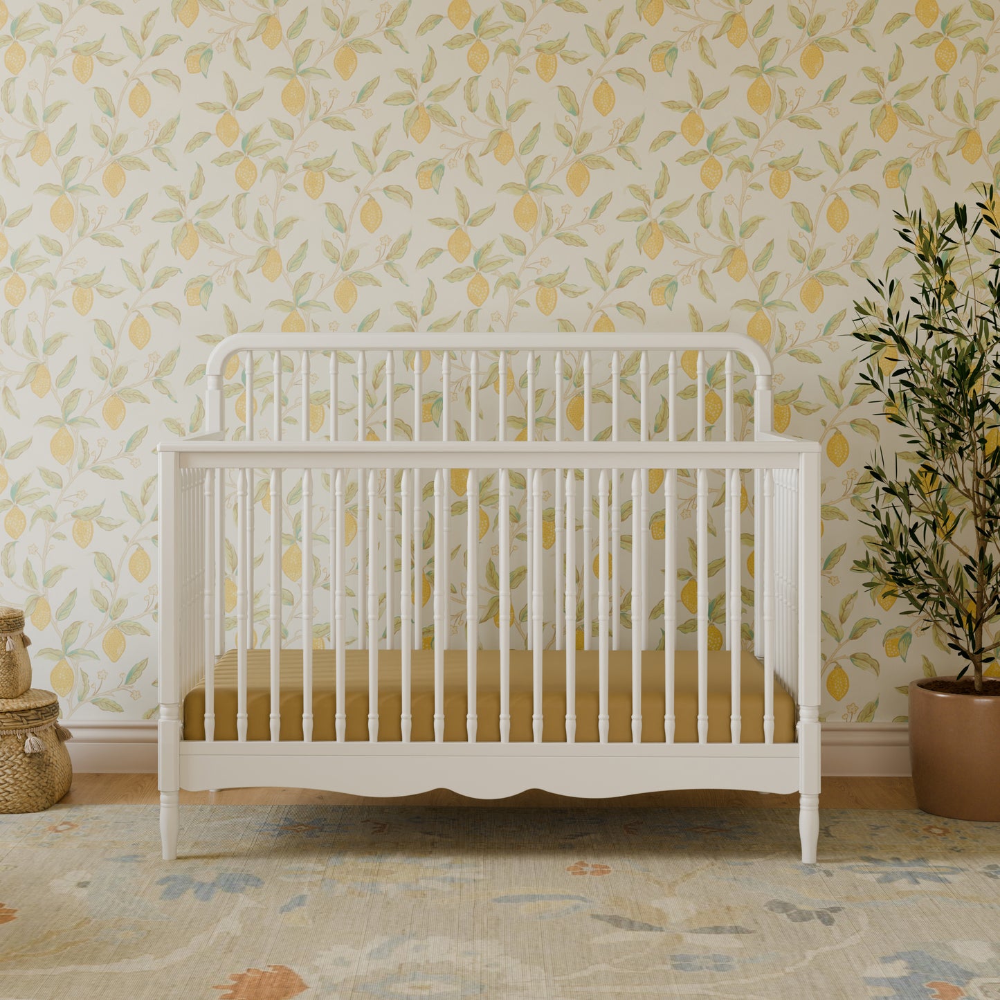 M7141RW,Namesake,Liberty 4-in-1 Convertible Spindle Crib in Warm White