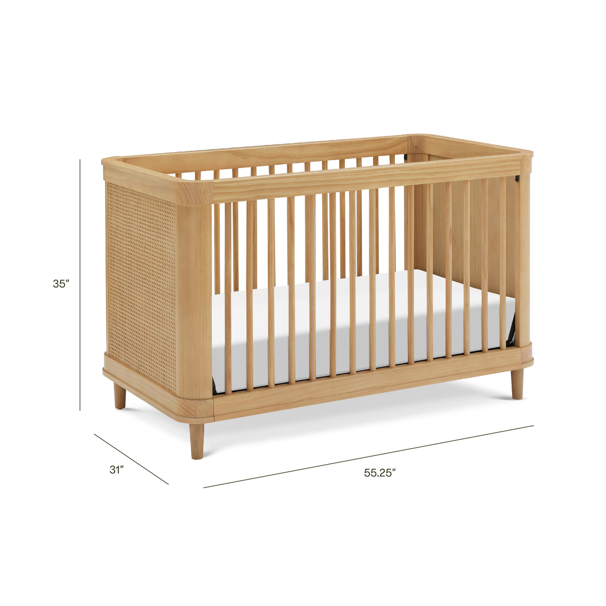 Marin with Cane 3-in-1 Convertible Crib - dimensions