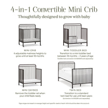 M15398UR,Winston 4-in-1 Convertible Mini Crib in Vintage Iron