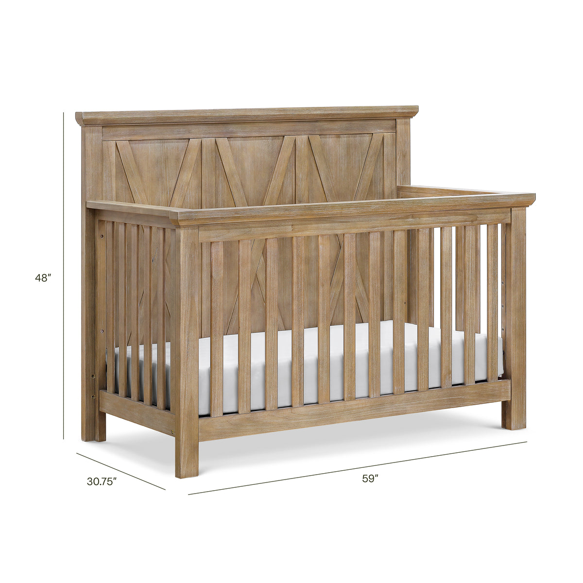 Emory Farmhouse 4-in-1 Convertible Crib - dimensions