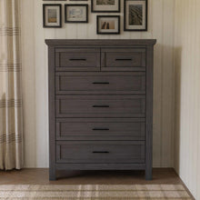 B14525WC,Monogram by Namesake,Emory Farmhouse 6-Drawer Chest in Weathered Charcoal