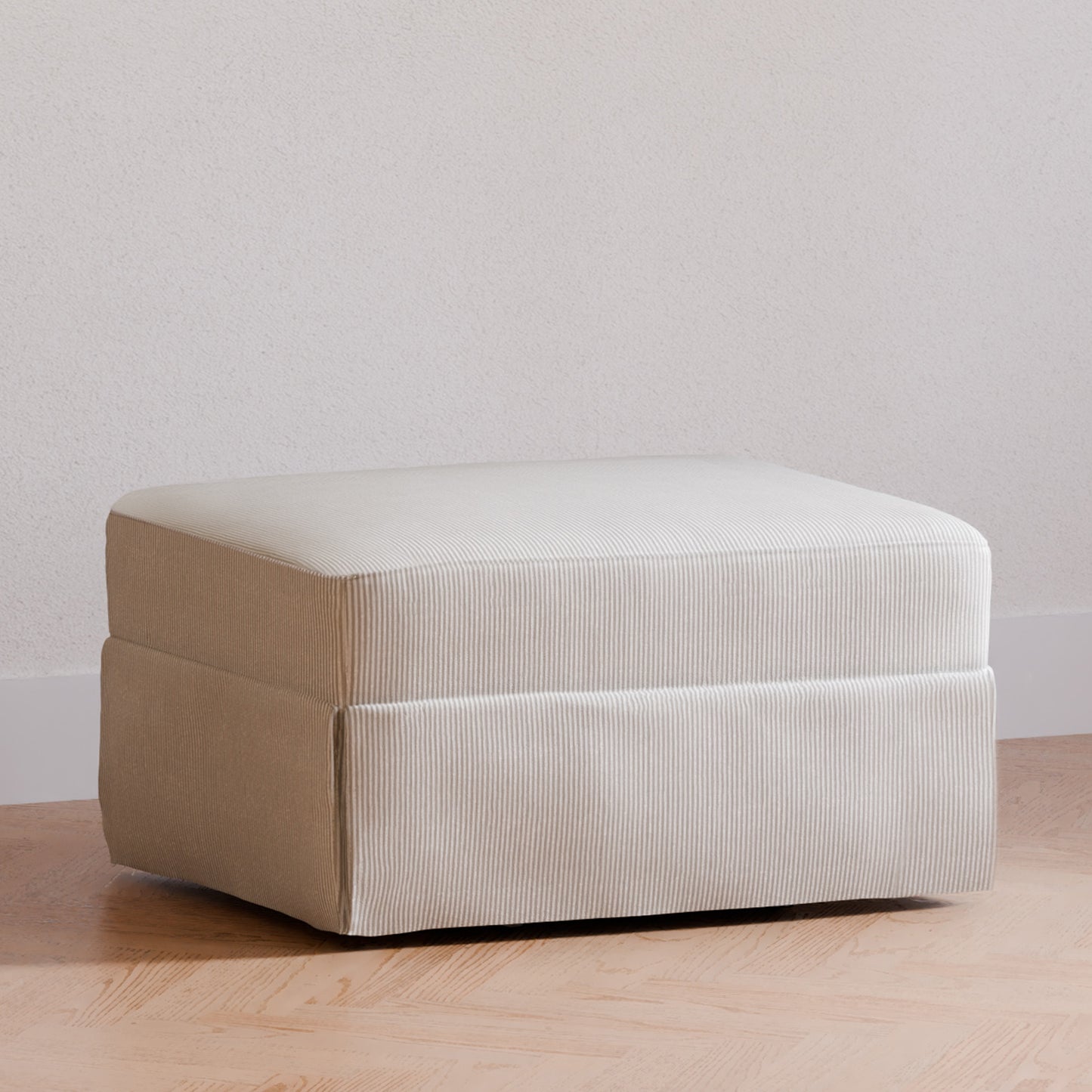 M21785FCS,Crawford Gliding Ottoman in Fog Chatham Stripe Performance Eco-Weave