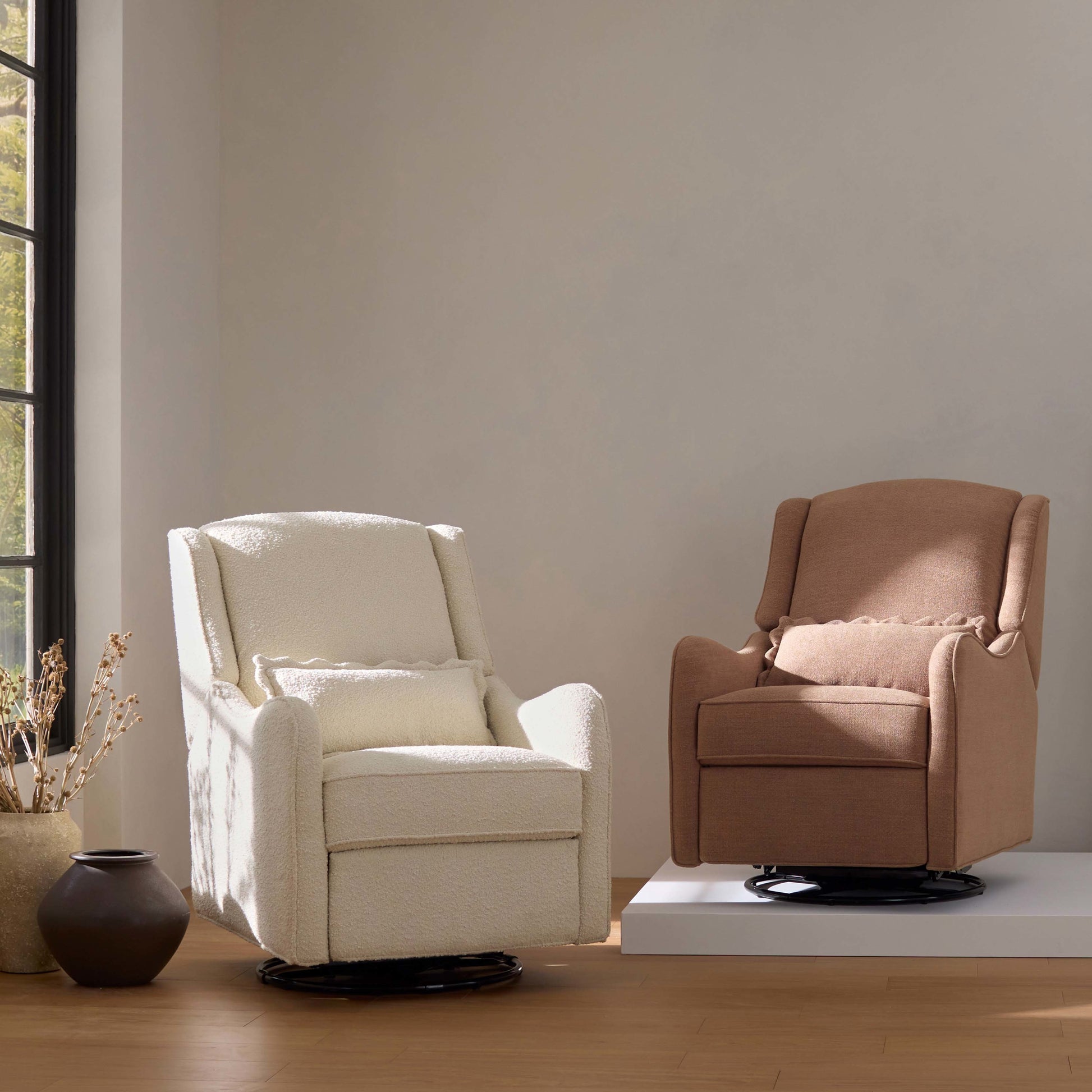 M27787PREB,Namesake,Devon Recliner and Swivel Glider in Performance Dusty Rose Eco-Basketweave