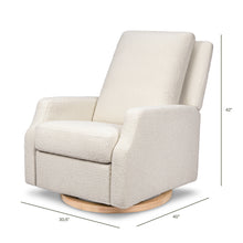 M22286WBLB,Namesake,Crewe Electronic Swivel Glider Recliner in Ivory Boucle w/Light Wood Base
