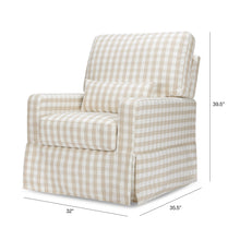 M21787TGH,Namesake,Crawford Pillowback Comfort Swivel Glider in Tan Gingham