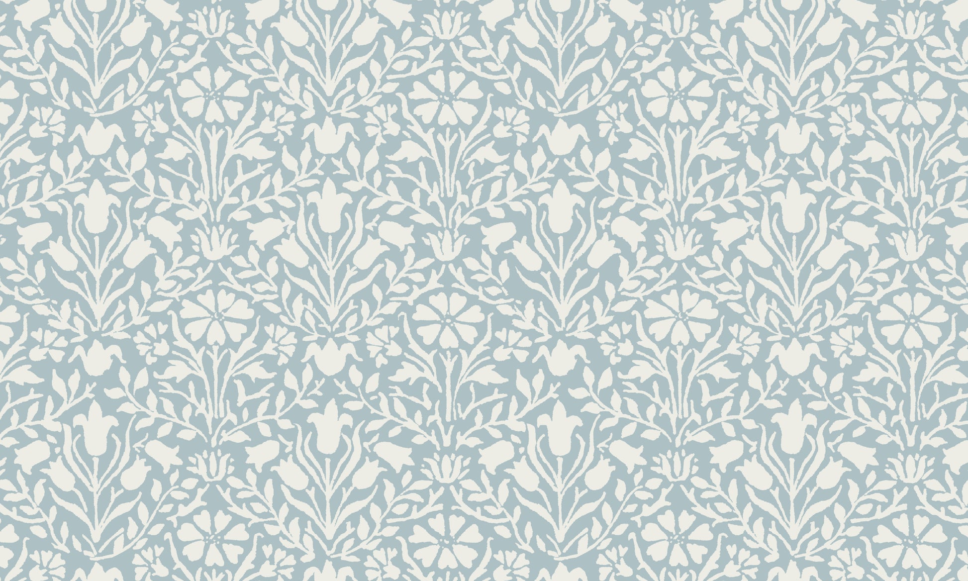 MDBFABRIC182,Namesake,Namesake - Bellflowers in Powdered Blue (BPB) SWATCH