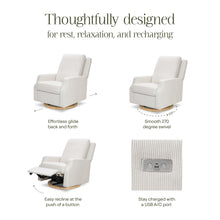 M22286FCSLB,Namesake,Crewe Electronic Swivel Glider Recliner in Fog Chatham Stripe Performance Eco-Weave w/LB