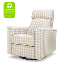 M17182TGH,Namesake,Willa Pro Power Glider Recliner w/ Power Lumbar in Tan Gingham