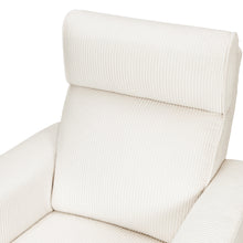 B17186YC,Monogram by Namesake,Willa Plus Power Glider Recliner w/ Power Headrest in Ivory Corduroy