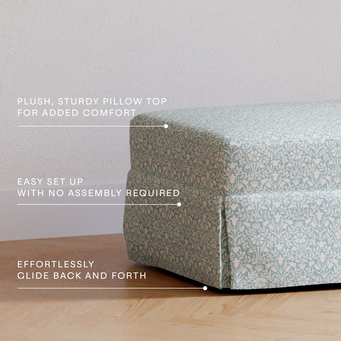 M21785BPB,Namesake,Crawford Gliding Ottoman in Bellflowers in Powdered Blue