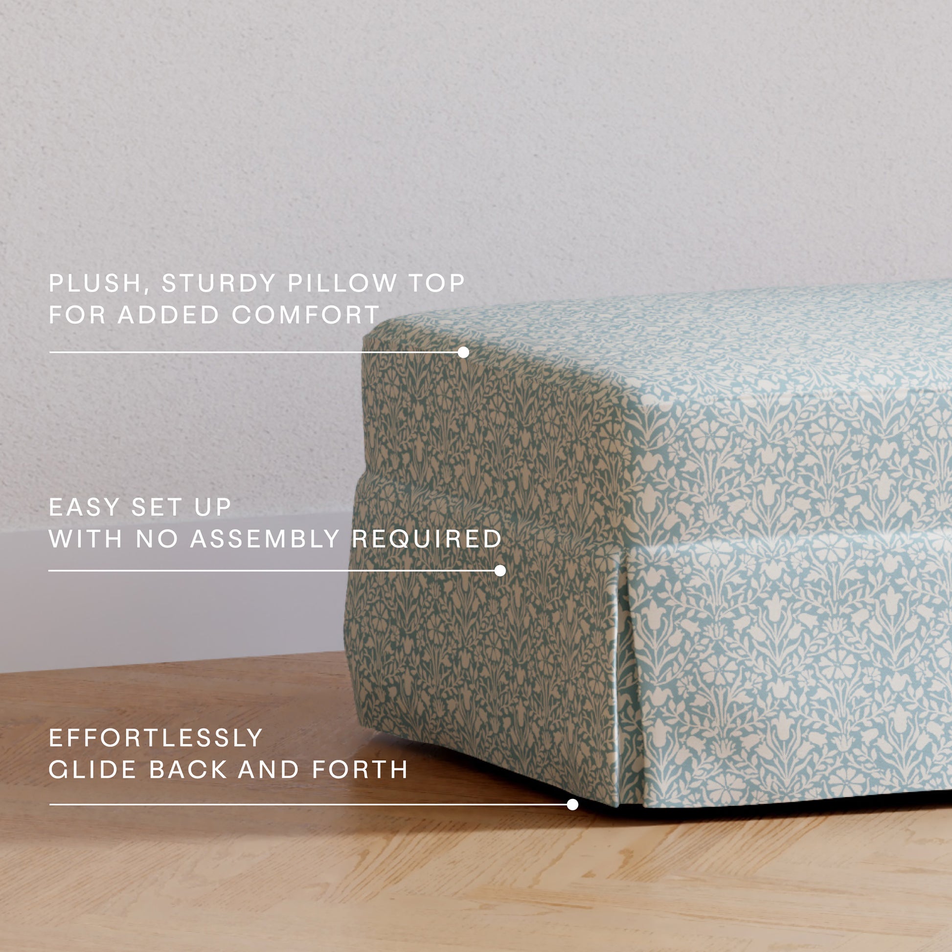 M21785BPB,Namesake,Crawford Gliding Ottoman in Bellflowers in Powdered Blue