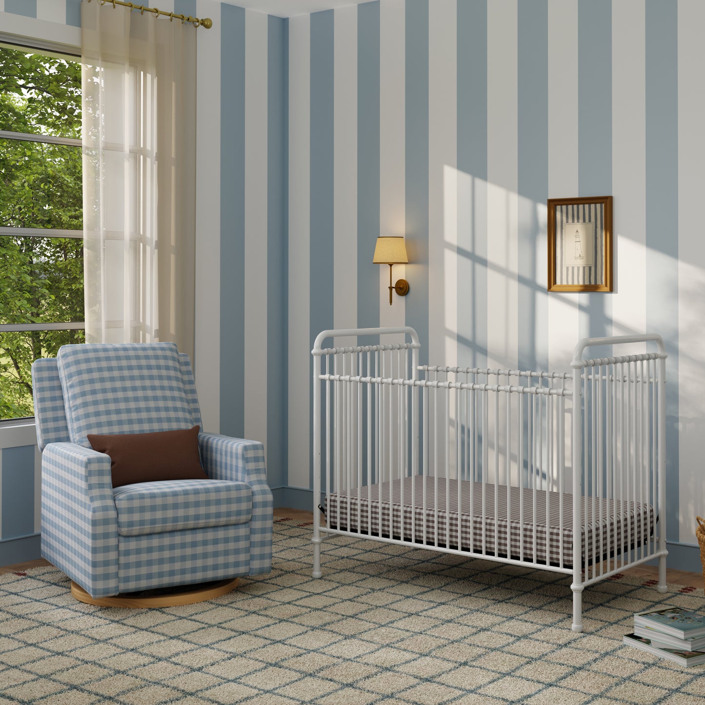 B15501WX,Namesake,Abigail 3-in-1 Convertible Crib in Washed White