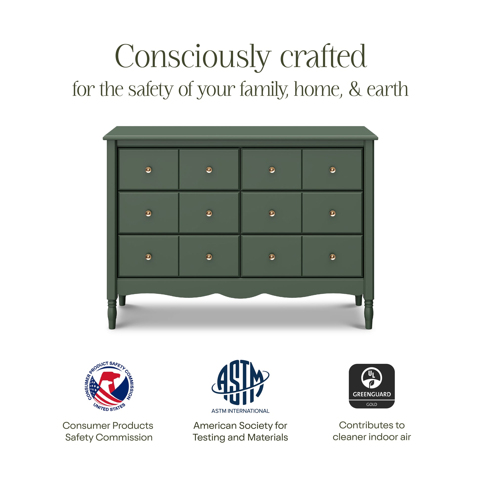 M7116FRGR,Namesake,Liberty 6-Drawer Assembled Dresser in Forest Green
