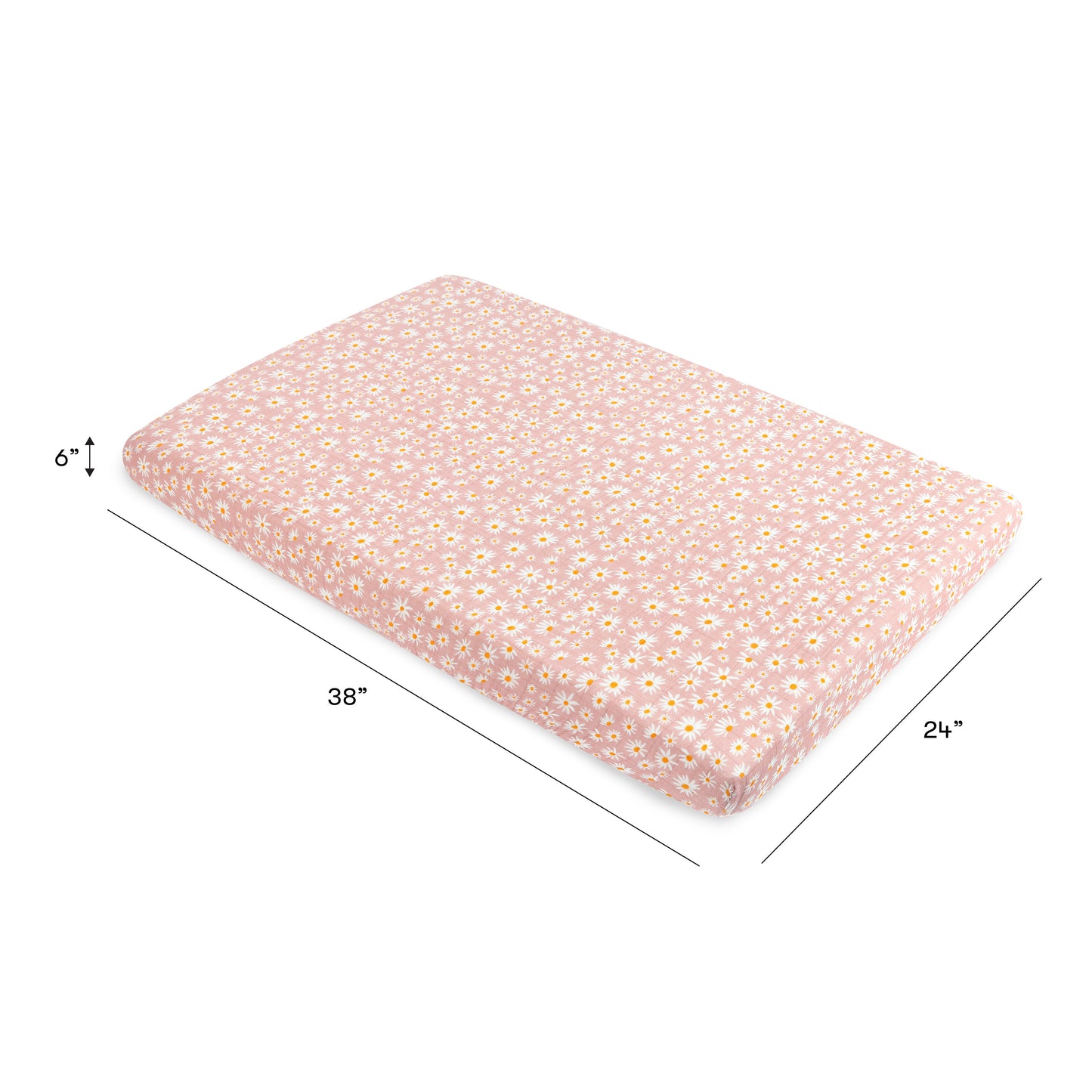 T28036,Babyletto,Daisy Muslin Mini Crib Sheet in GOTS Certified Organic Cotton