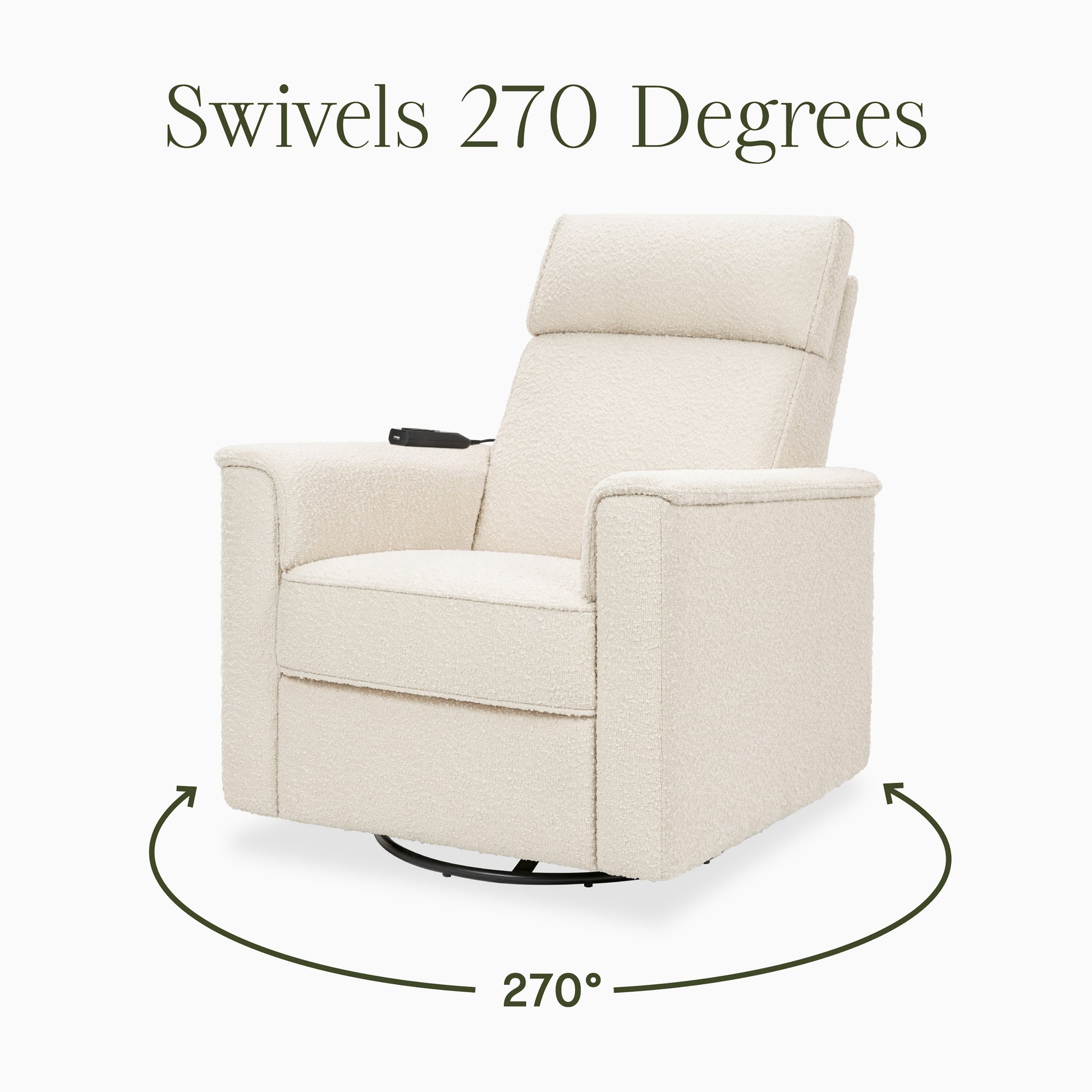 M17183PWB,Namesake,Willa Deluxe Power Glider Recliner w/Heat&Massage in Performance Ivory Boucle