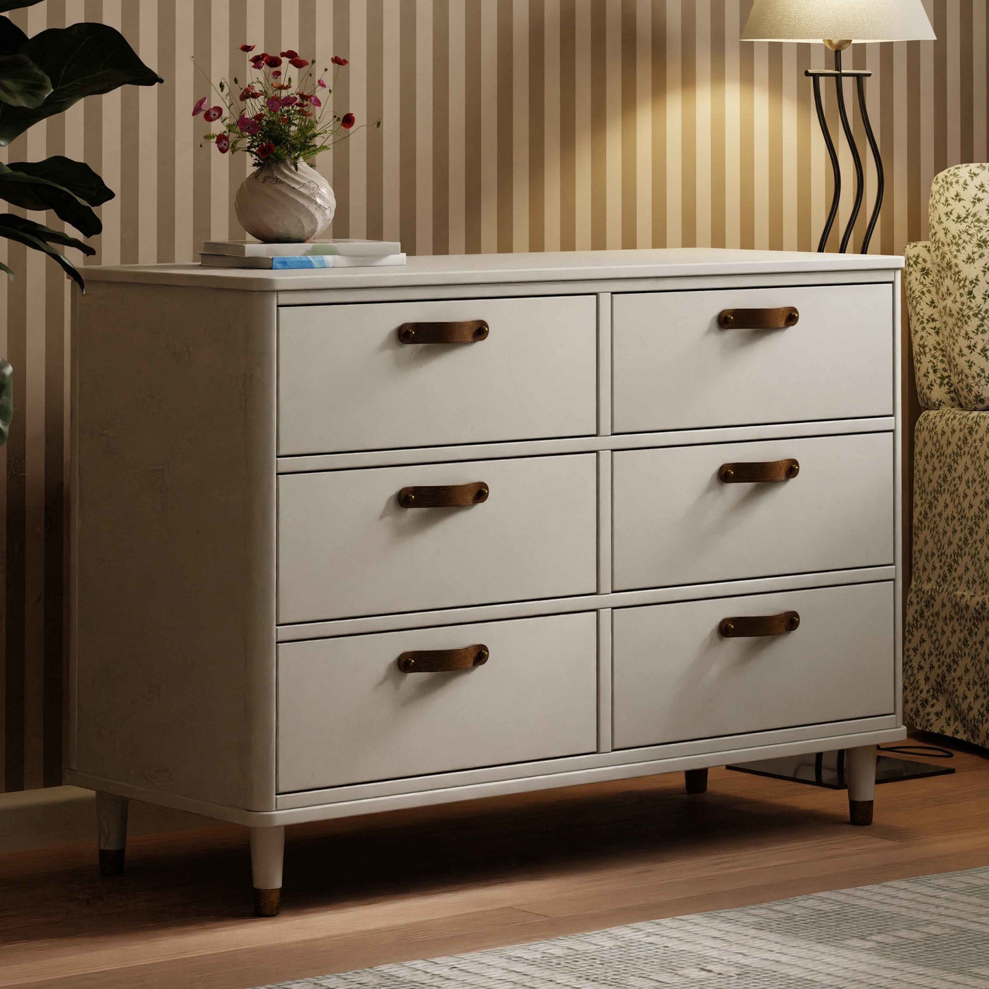 B14316RW,Namesake,Tanner 6-Drawer Dresser in Warm White