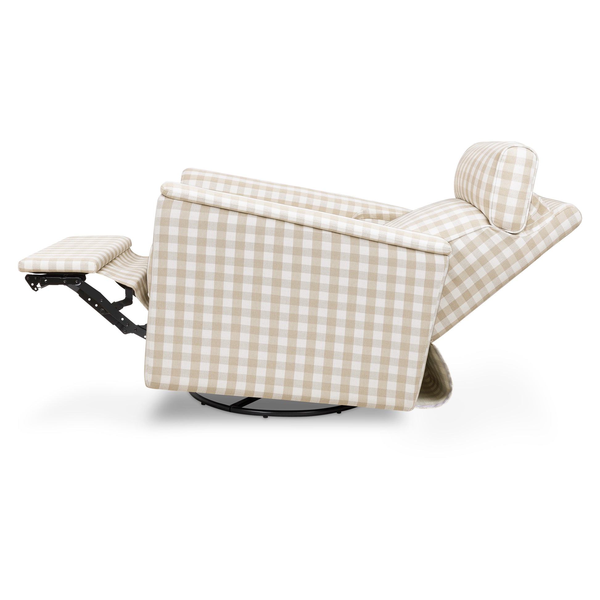 M17186TGH,Namesake,Willa Plus Power Glider Recliner w/ Power Headrest in Tan Gingham