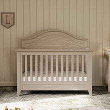 M34401SDB,Monogram by Namesake,Barrow Rustic 4-in-1 Convertible Curve Top Crib in Sandbar