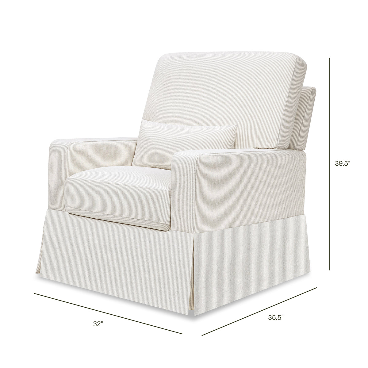Crawford Pillowback Comfort Swivel Glider - dimensions