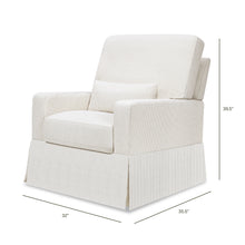 M21787FCS,Crawford Pillowback Comfort Swivel Glider in Fog Chatham Stripe Performance Eco-Weave