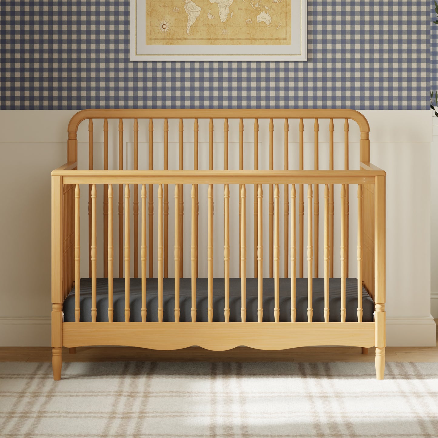 M7141HY,Namesake,Liberty 4-in-1 Convertible Spindle Crib in Honey