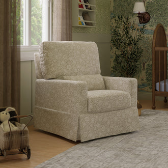 M21787MA,Namesake,Crawford Pillowback Comfort Swivel Glider in Mallow in Ash
