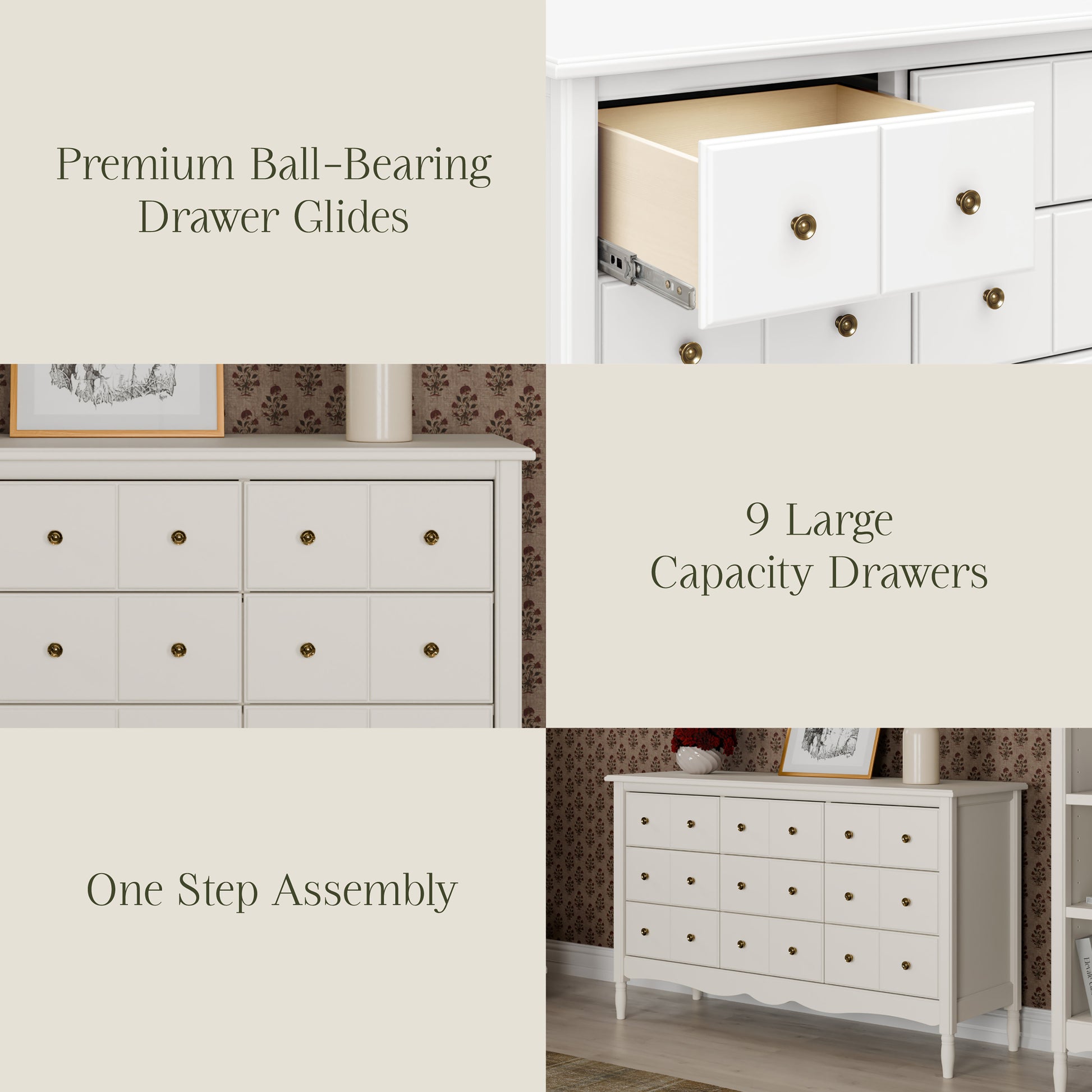 M7128RW,Namesake,Liberty 9-Drawer Assembled Dresser in Warm White