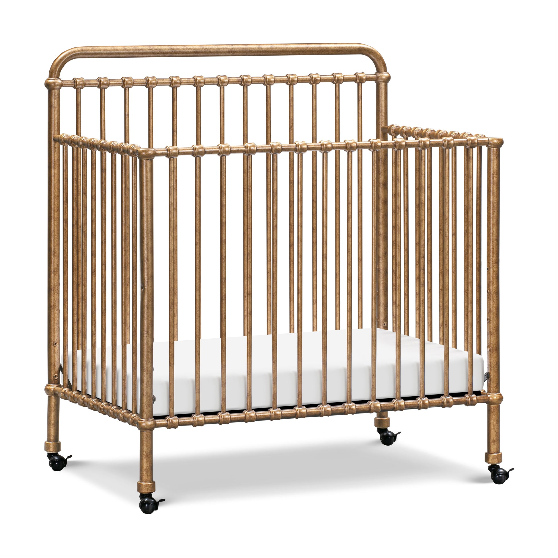 M15398VG,Namesake,Winston 4-in-1 Convertible Mini Crib in Vintage Gold