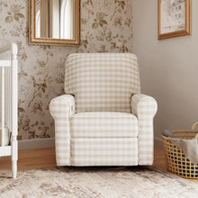 B17787TGH,Monogram by Namesake,Monroe Pillowback Power Recliner in Tan Gingham