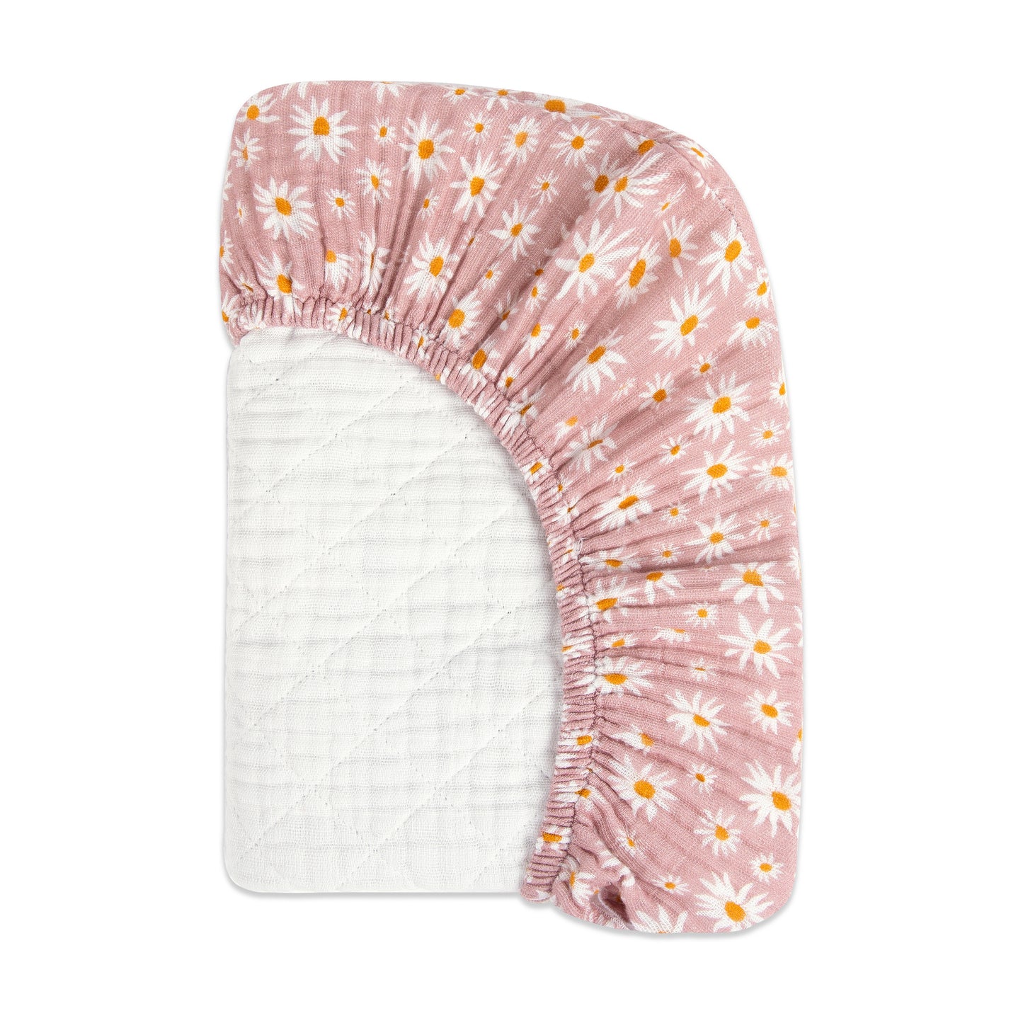 T28037,Babyletto,Daisy Quilted Muslin Changing Pad Cover in GOTS Certified Organic Cotton