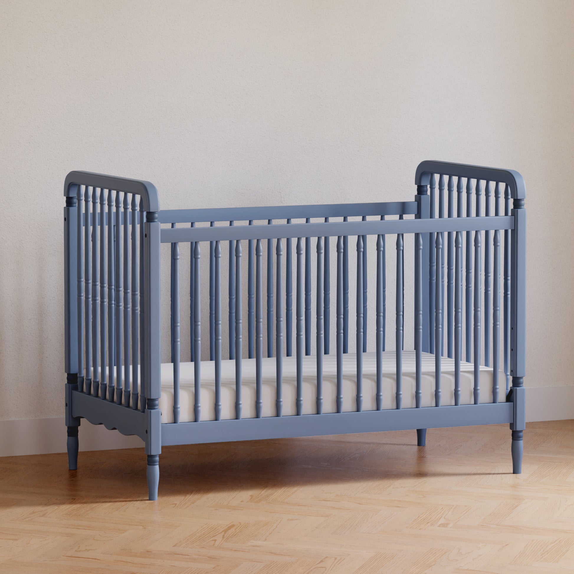 M7101CVB,Namesake,Liberty 3-in-1 Convertible Spindle Crib w/Toddler Bed Conversion Kit in Cove Blue