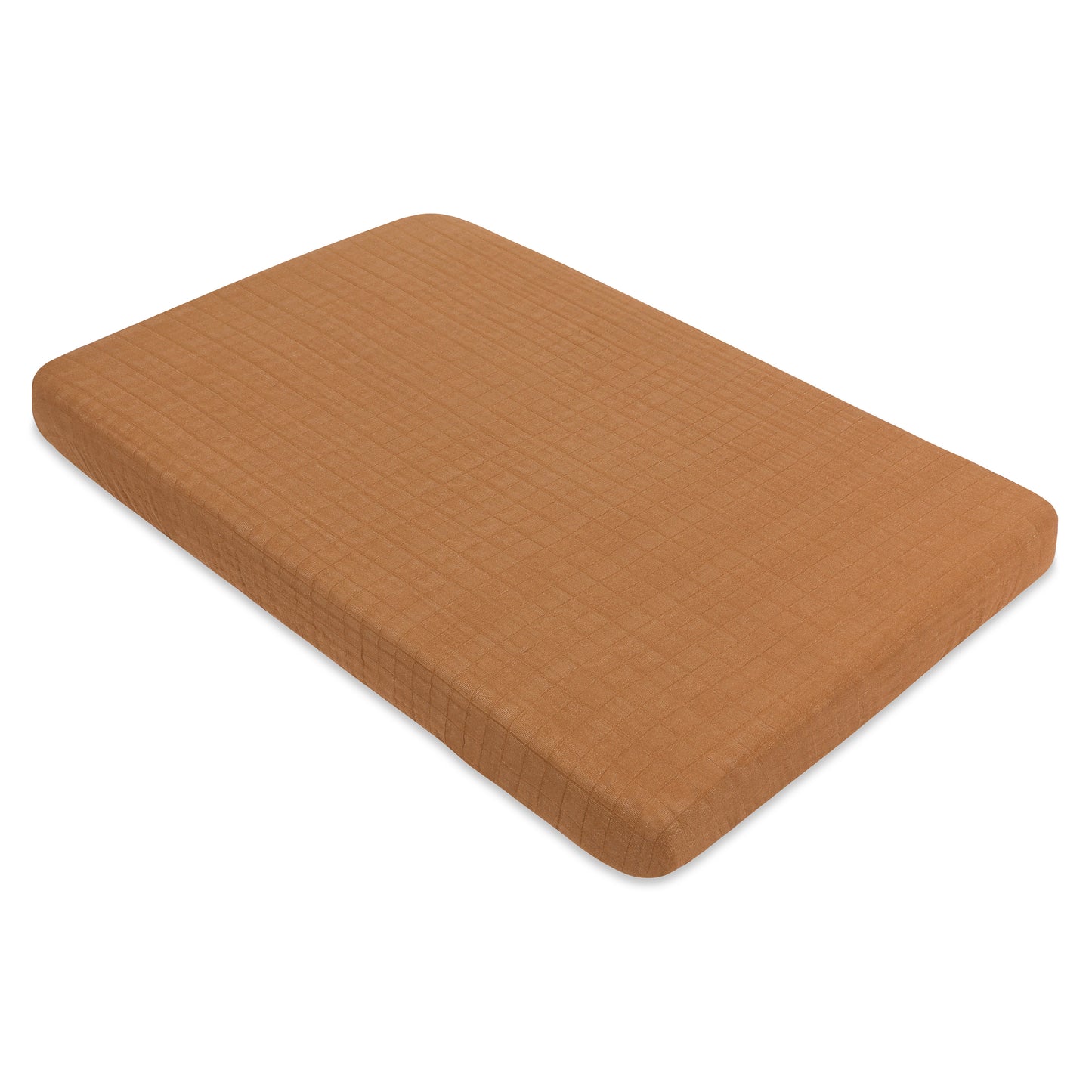 T29536BTS,Babyletto,Burnt Sienna Muslin Mini Crib Sheet in GOTS Certified Organic Cotton