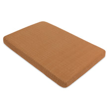 T29536BTS,Burnt Sienna Muslin Mini Crib Sheet in GOTS Certified Organic Cotton