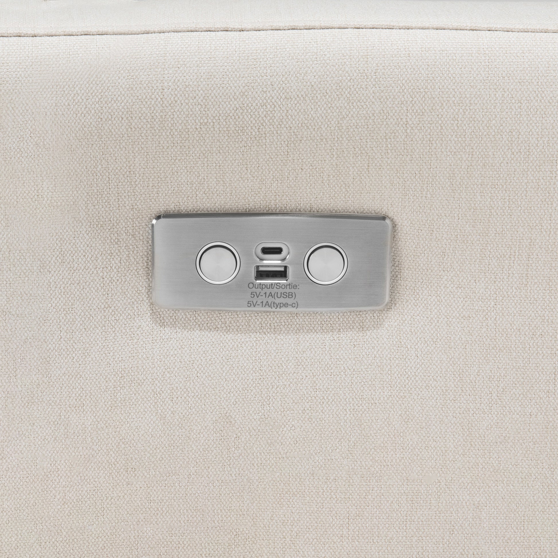 M22286PCMEWLB,Namesake,Crewe Electronic Swivel Glider Recliner in Performance Cream Eco-Weave w/Light Wood Base