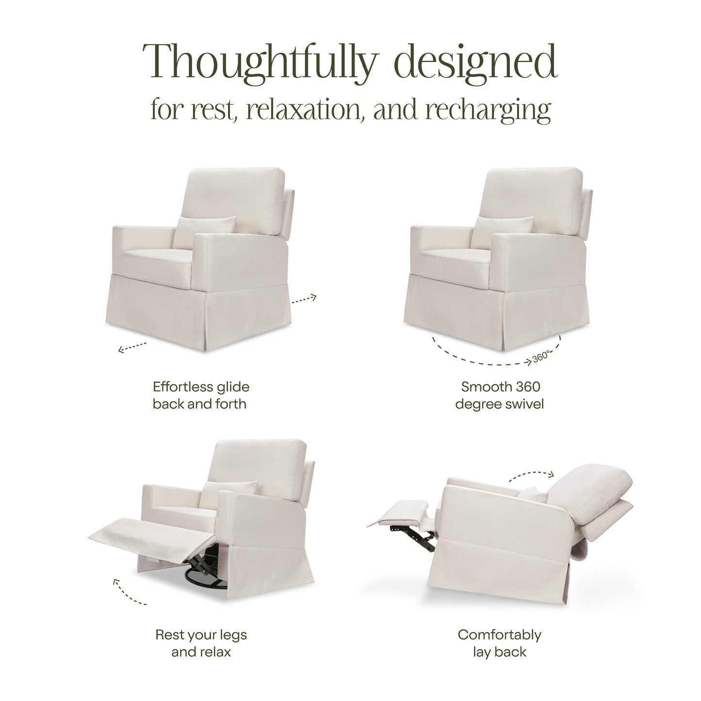 M21777PCMEW,Namesake,Crawford Recliner and Swivel Glider in Performance Cream Eco-Weave