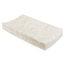 T29237,Oat Stripe Quilted Muslin Changing Pad Cover in GOTS Certified Organic Cotton