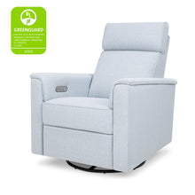 M17186PCET,Namesake,Willa Plus Power Glider Recliner w/ Power Headrest in Performance Blue Chambray Eco-Twill