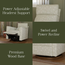M17186MADB,Namesake,Willa Plus Power Glider Recliner w/ Power Headrest in Mallow in Ash w/ Dark Wood Base