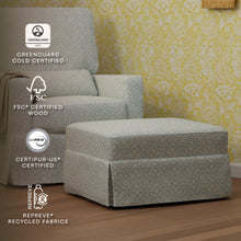 M21785BPB,Namesake,Crawford Gliding Ottoman in Bellflowers in Powdered Blue