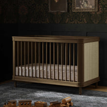 M23701NLBC,Namesake,Marin with Cane 3-in-1 Convertible Crib in Natural Walnut and Blonde Cane